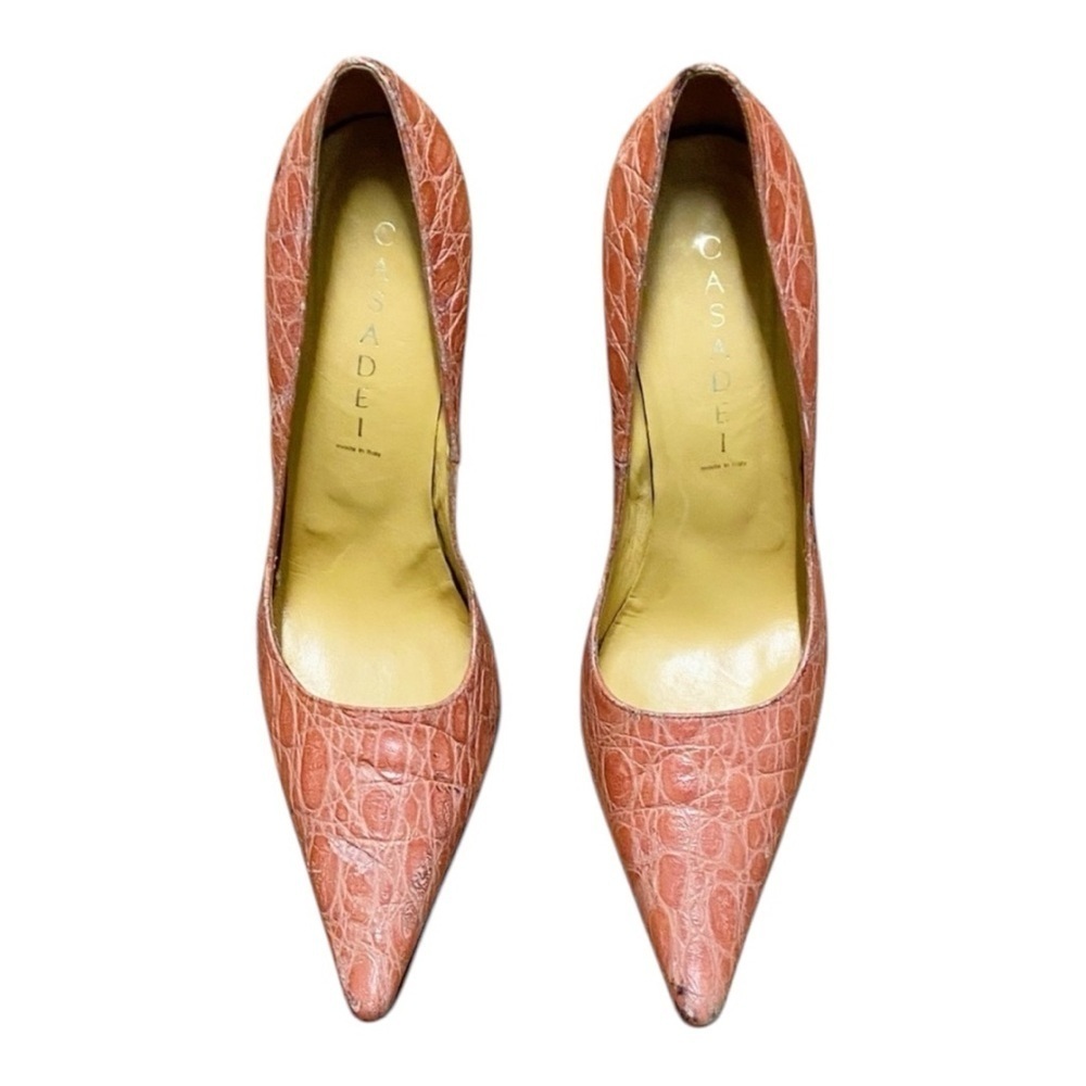 CASADEI Crocodile Pointed-Toe Pumps - Picture 1 of 12